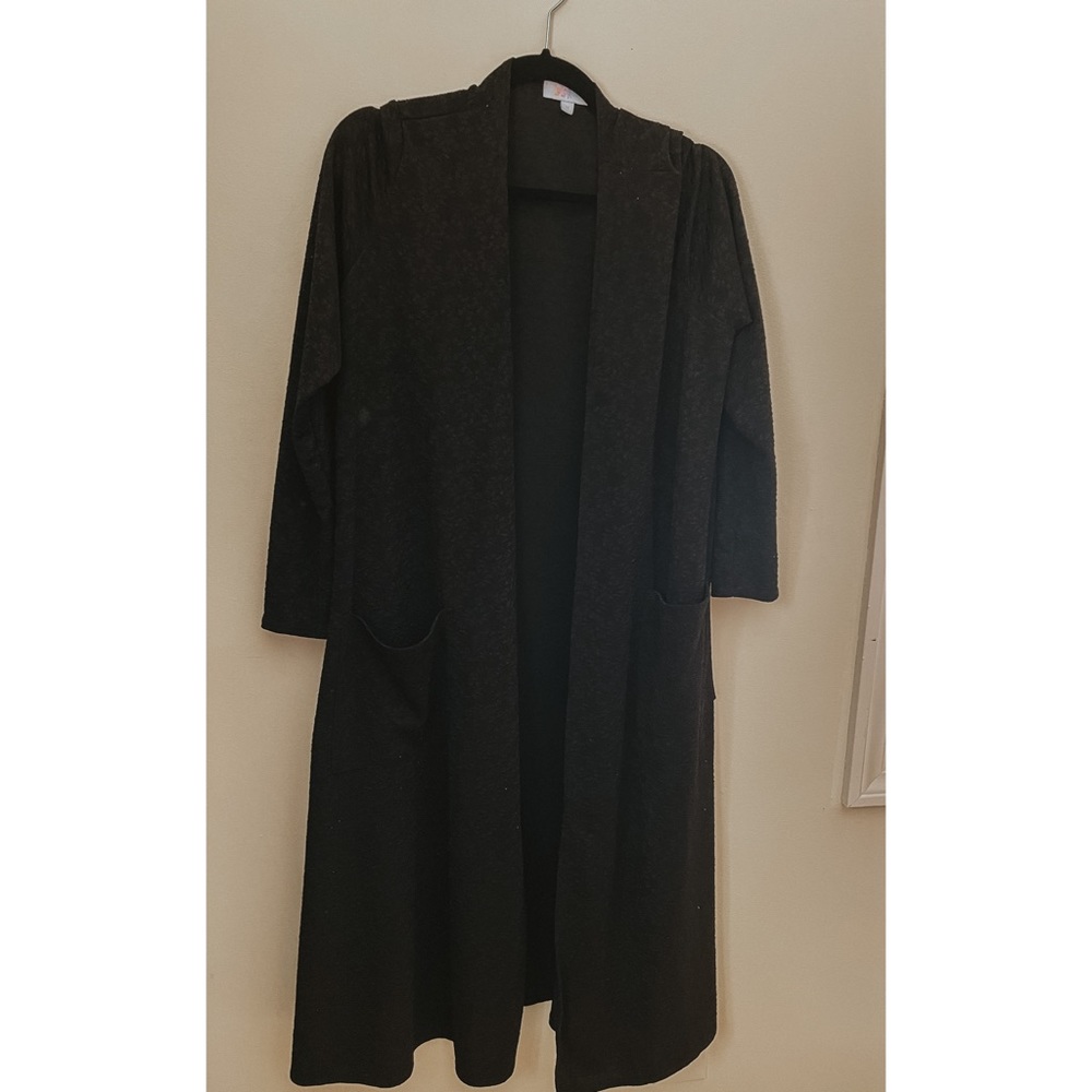 LulaRore Medium Sarah Black Floral Duster Cardigan
